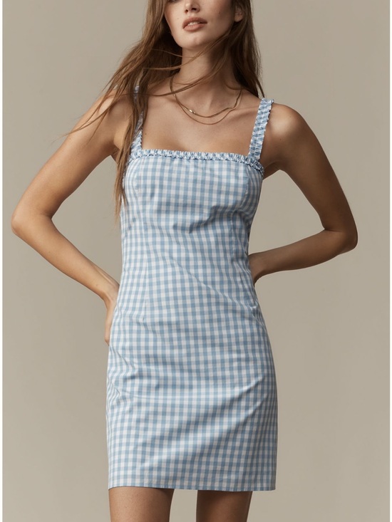 Anthropologie Dresses & Skirts - Gingham Square-Neck Mini Dress